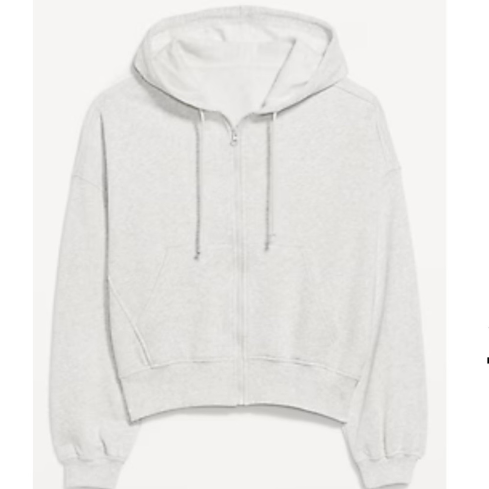 NWOT OLD NAVY SoComfy Oversized Crop Zip Hoodie L
